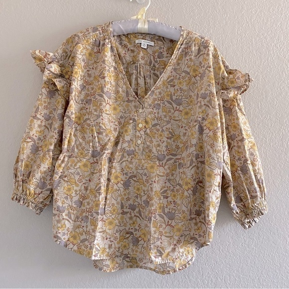 Free Assembly Tops - WOMEN’S Free Assembly floral print blouse w/ balloon sleeves & ruffles Size M